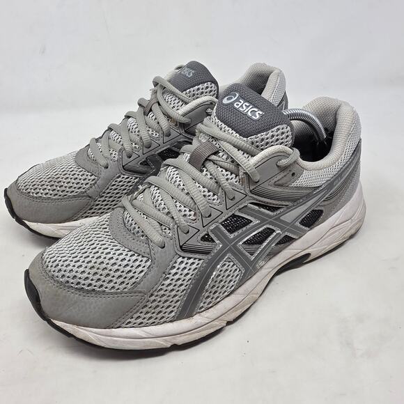 ASICS Gray Mesh Running Shoes Men’s Breathable Comfort Trainers Size 8 - Picture 1 of 8